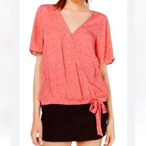 NWT Hippie Rose Forever Summer Tie Bottom Floral Blouse